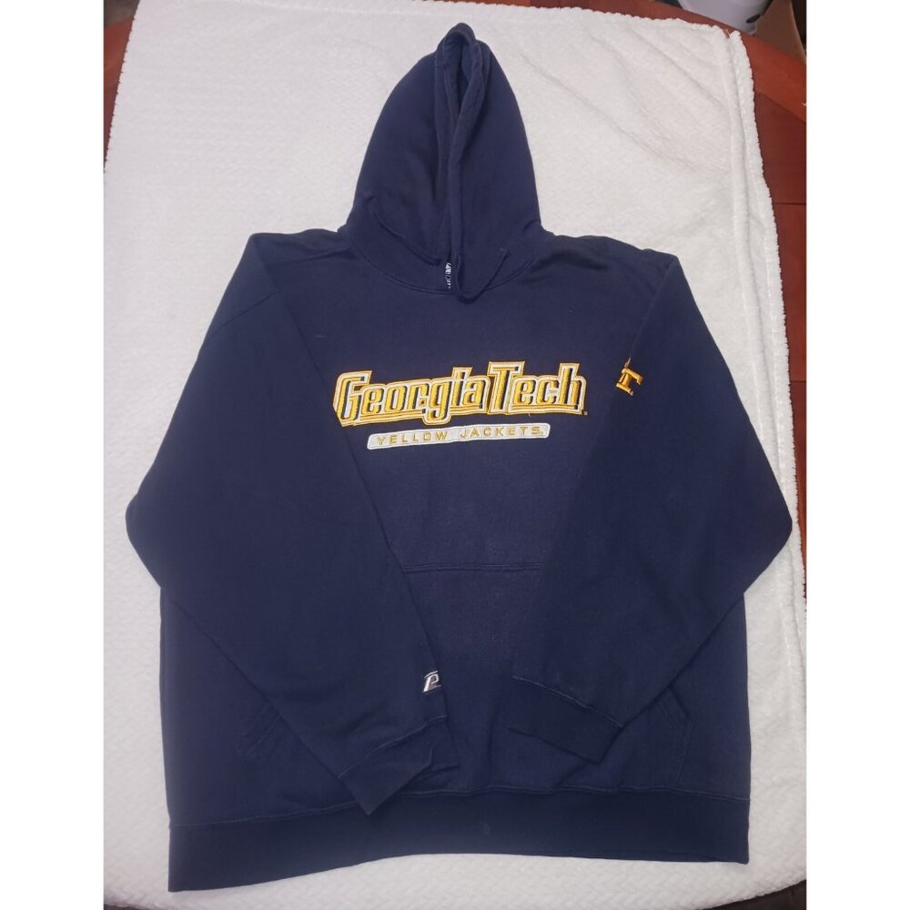Georgia Tech Yellow Jackets Hoodie P2 By Pro Player Navy Blue Yellow Embroidery